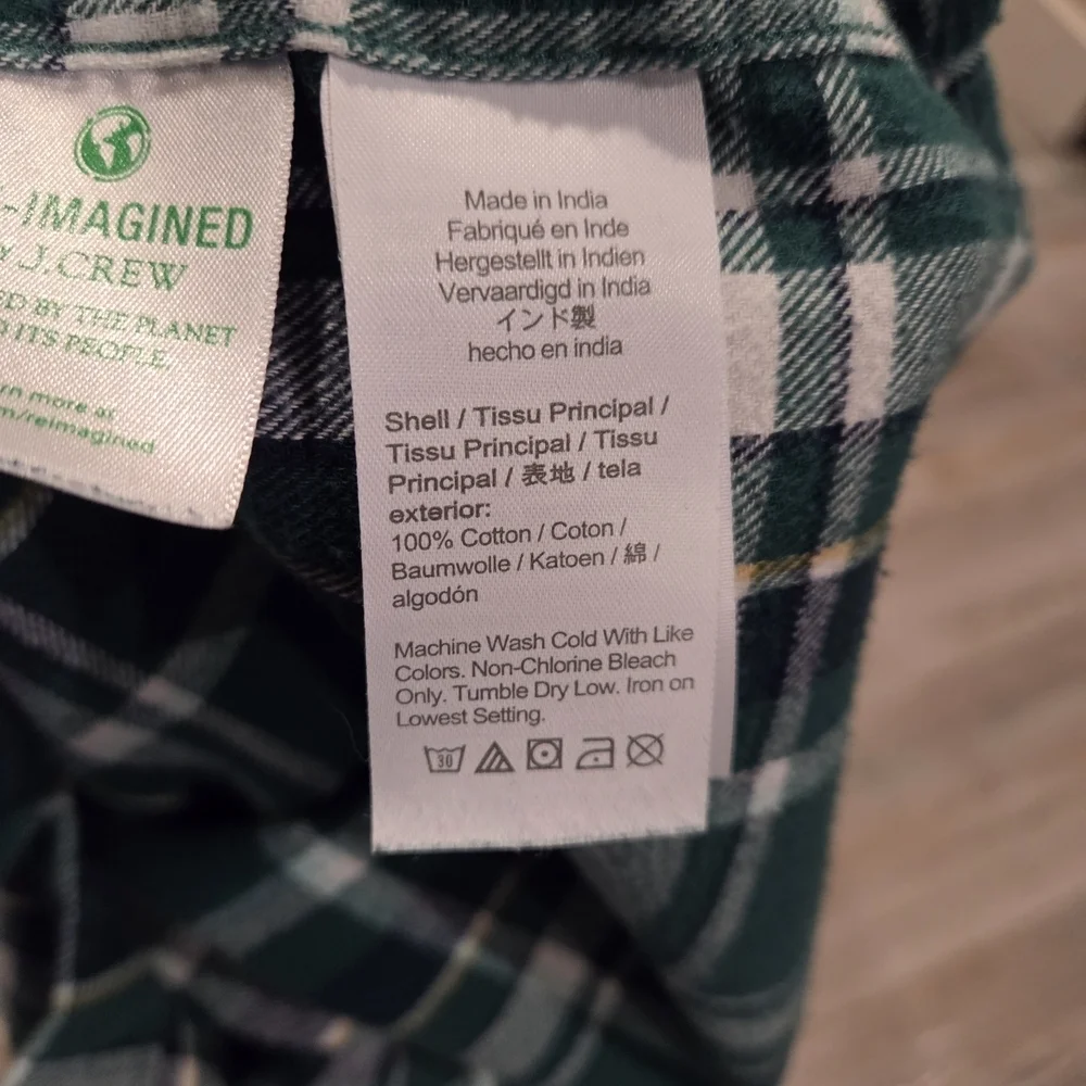 J.Crew Button Down Flannel Classic Fit Long Sleeve Shirt Mens Size Medium